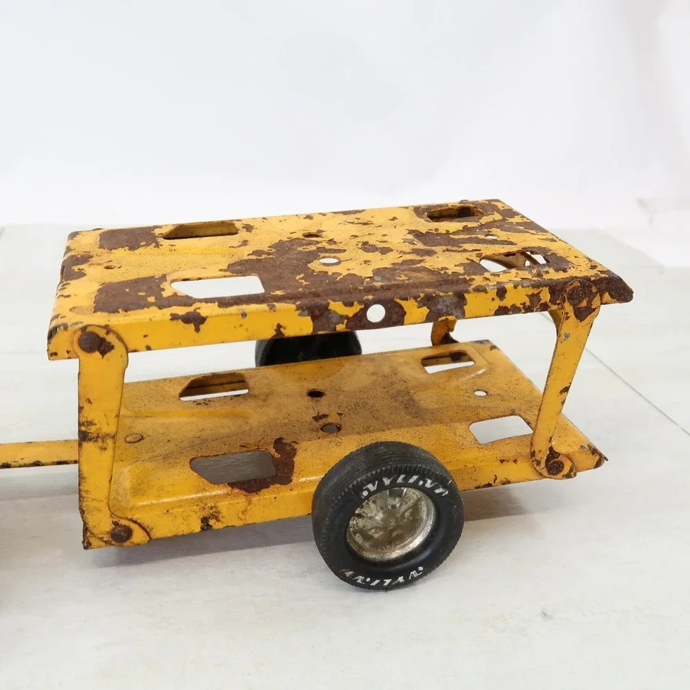 Buddy L Jeep Hauler Yellow & Blue With Trailer 2 Piece Set Vintage 1970s